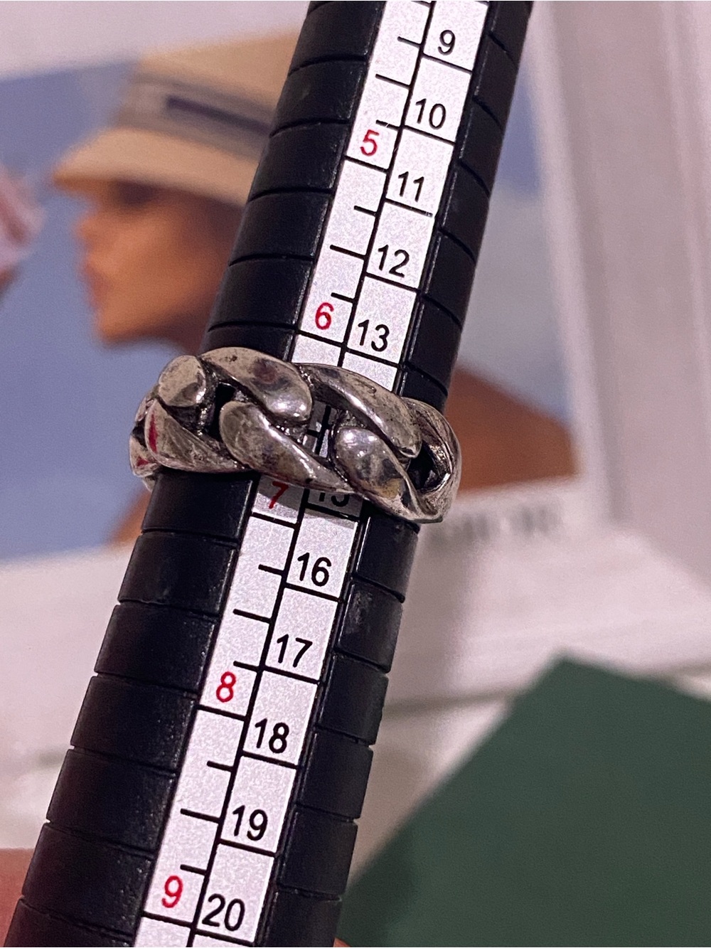 Classic Silver Chain-Link Ring - Silver - Picture 2 of 3
